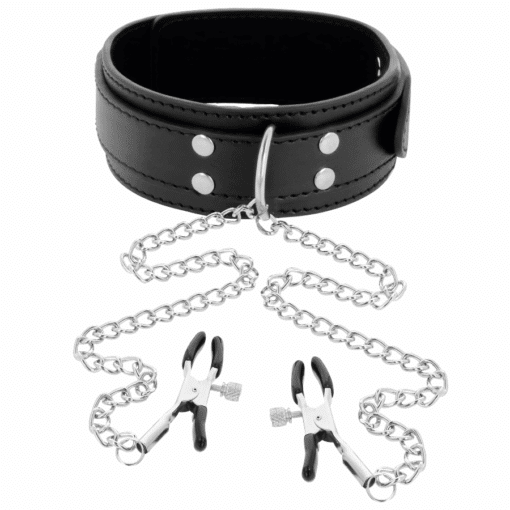 DARKNESS - COLLAR CON PINZAS PARA PEZONES NEGRO - Imagen 2