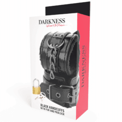 DARKNESS - ESPOSAS CUERO AJUSTABLES MANOS NEGRO CON CANDADO - piKanteo | Despierta tu lado más piKante
