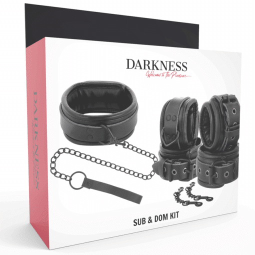 DARKNESS - ESPOSAS Y COLLAR DE CUERO NEGRO - Imagen 10