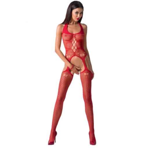 PASSION - WOMAN BS059 BODYSTOCKING ROJO TALLA ÚNICA