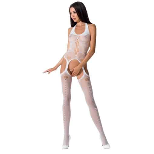 PASSION - WOMAN BS059 BODYSTOCKING BLANCO TALLA ÚNICA