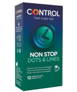 CONTROL - NONSTOP PUNTOS Y ESTRIAS PRESERVATIVOS 12 UNIDADES