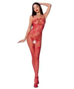 PASSION - WOMAN BS076 BODYSTOCKING TALLA ÚNICA ROJO