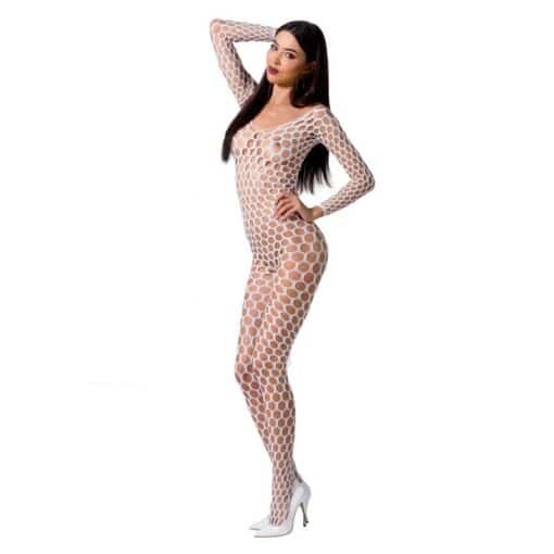 PASSION - WOMAN BS077 BODYSTOCKING TALLA ÚNICA BLANCO