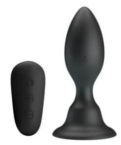 MR PLAY - PLUG ANAL CON VIBRACIÓN NEGRO CONTROL REMOTO