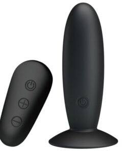 MR PLAY - PLUG ANAL CON VIBRACIÓN NEGRO CONTROL REMOTO