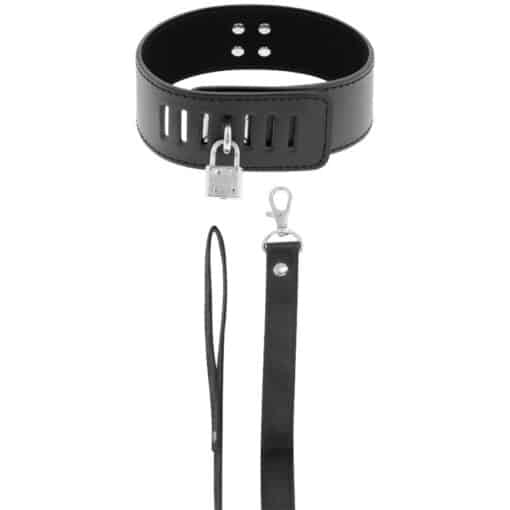 DARKNESS - COLLAR BDSM CON CANDADO NEGRO - Imagen 2