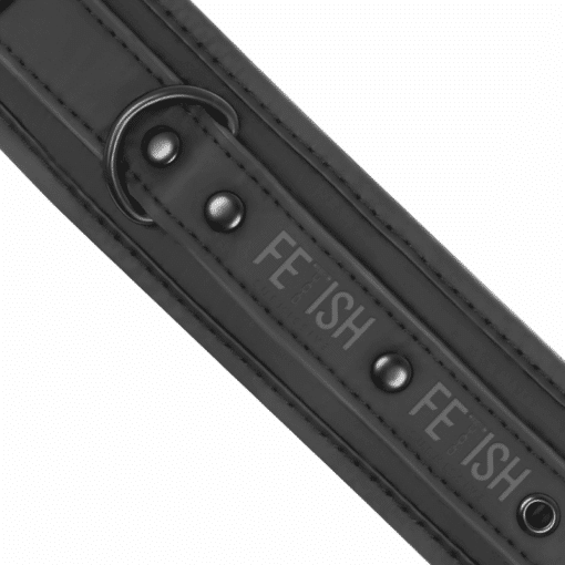 FETISH SUBMISSIVE - COLLAR Y ESPOSAS CUERO VEGANO CON FORRO DE NEOPRENO - Imagen 7