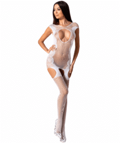 PASSION - WOMAN BS082 BODYSTOCKING BLANCO TALLA ÚNICA