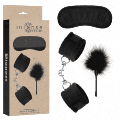 Comprar INTENSE - FETISH SET ERÓTICO 2 CON ESPOSAS, ANTIFAZ Y PLUMERO al mejor precio - Envíos Discretos