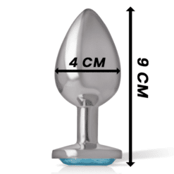 Comprar INTENSE - PLUG ANAL METAL ALUMINIO CON CRISTAL AZUL TALLA L al mejor precio - Envíos Discretos
