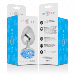 Comprar INTENSE - PLUG ANAL METAL ALUMINIO CON CRISTAL AZUL TALLA L al mejor precio - Envíos Discretos