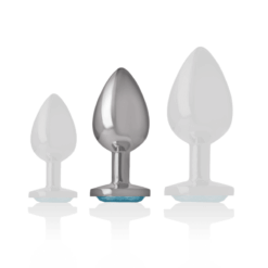 Comprar INTENSE - PLUG ANAL METAL ALUMINIO CON CRISTAL AZUL TALLA M al mejor precio - Envíos Discretos