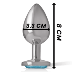 Comprar INTENSE - PLUG ANAL METAL ALUMINIO CON CRISTAL AZUL TALLA M al mejor precio - Envíos Discretos