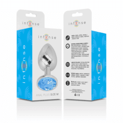 Comprar INTENSE - PLUG ANAL METAL ALUMINIO CON CRISTAL AZUL TALLA M al mejor precio - Envíos Discretos