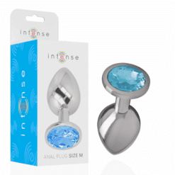 Comprar INTENSE - PLUG ANAL METAL ALUMINIO CON CRISTAL AZUL TALLA M al mejor precio - Envíos Discretos