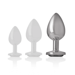 Comprar INTENSE - PLUG ANAL METAL ALUMINIO CON CRISTAL NEGRO TALLA L al mejor precio - Envíos Discretos