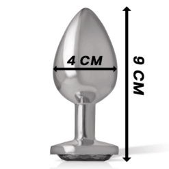 Comprar INTENSE - PLUG ANAL METAL ALUMINIO CON CRISTAL NEGRO TALLA L al mejor precio - Envíos Discretos