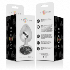 Comprar INTENSE - PLUG ANAL METAL ALUMINIO CON CRISTAL NEGRO TALLA L al mejor precio - Envíos Discretos