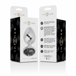 Comprar INTENSE - PLUG ANAL METAL ALUMINIO CON CRISTAL NEGRO TALLA M al mejor precio - Envíos Discretos