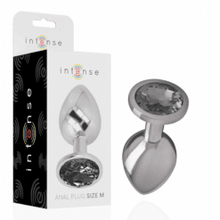 Comprar INTENSE - PLUG ANAL METAL ALUMINIO CON CRISTAL NEGRO TALLA M al mejor precio - Envíos Discretos