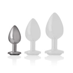 Comprar INTENSE - PLUG ANAL METAL ALUMINIO CON CRISTAL NEGRO TALLA S al mejor precio - Envíos Discretos