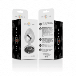 Comprar INTENSE - PLUG ANAL METAL ALUMINIO CON CRISTAL NEGRO TALLA S al mejor precio - Envíos Discretos