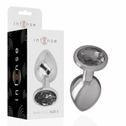 Comprar INTENSE - PLUG ANAL METAL ALUMINIO CON CRISTAL NEGRO TALLA S al mejor precio - Envíos Discretos