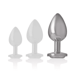 Comprar INTENSE - PLUG ANAL METAL ALUMINIO CON CRISTAL PLATA TALLA L al mejor precio - Envíos Discretos