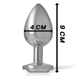 Comprar INTENSE - PLUG ANAL METAL ALUMINIO CON CRISTAL PLATA TALLA L al mejor precio - Envíos Discretos