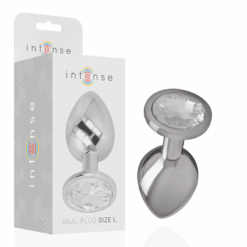 Comprar INTENSE - PLUG ANAL METAL ALUMINIO CON CRISTAL PLATA TALLA L al mejor precio - Envíos Discretos