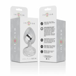 Comprar INTENSE - PLUG ANAL METAL ALUMINIO CON CRISTAL PLATA TALLA M al mejor precio - Envíos Discretos