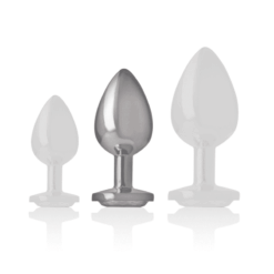 Comprar INTENSE - PLUG ANAL METAL ALUMINIO CON CRISTAL PLATA TALLA M al mejor precio - Envíos Discretos