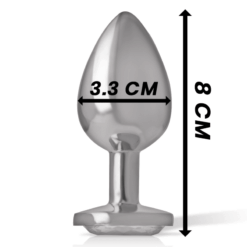 Comprar INTENSE - PLUG ANAL METAL ALUMINIO CON CRISTAL PLATA TALLA M al mejor precio - Envíos Discretos