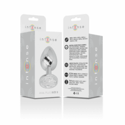 Comprar INTENSE - PLUG ANAL METAL ALUMINIO CON CRISTAL PLATA TALLA S al mejor precio - Envíos Discretos