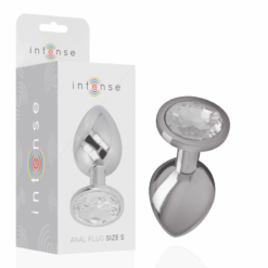 Comprar INTENSE - PLUG ANAL METAL ALUMINIO CON CRISTAL PLATA TALLA S al mejor precio - Envíos Discretos