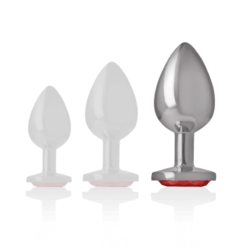 Comprar INTENSE - PLUG ANAL METAL ALUMINIO CON CRISTAL ROJO TALLA L al mejor precio - Envíos Discretos