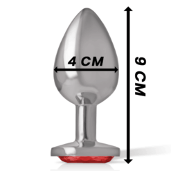 Comprar INTENSE - PLUG ANAL METAL ALUMINIO CON CRISTAL ROJO TALLA L al mejor precio - Envíos Discretos