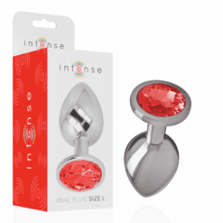 Comprar INTENSE - PLUG ANAL METAL ALUMINIO CON CRISTAL ROJO TALLA L al mejor precio - Envíos Discretos