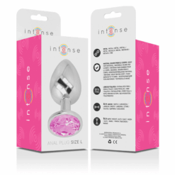 Comprar INTENSE - PLUG ANAL METAL ALUMINIO CON CRISTAL ROSA TALLA L al mejor precio - Envíos Discretos