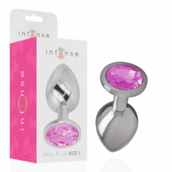 Comprar INTENSE - PLUG ANAL METAL ALUMINIO CON CRISTAL ROSA TALLA L al mejor precio - Envíos Discretos