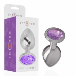 Comprar INTENSE - PLUG ANAL METAL ALUMINIO CON CRISTAL VIOLETA TALLA S al mejor precio - Envíos Discretos