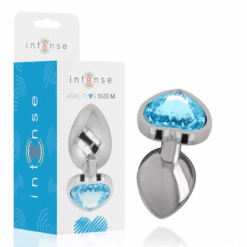 Comprar INTENSE - PLUG ANAL METAL ALUMINIO CORAZÓN AZUL TALLA M al mejor precio - Envíos Discretos
