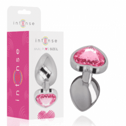 Comprar INTENSE - PLUG ANAL METAL ALUMINIO CORAZÓN ROSA TALLA L al mejor precio - Envíos Discretos