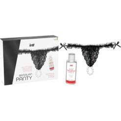 Comprar INTT RELEASES - PANTY BRASILEÑA NEGRA CON PERLAS Y GEL LUBRICANTE 50 ML al mejor precio - Envíos Discretos