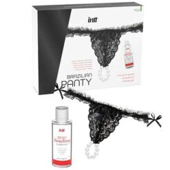 Comprar INTT RELEASES - PANTY BRASILEÑA NEGRA CON PERLAS Y GEL LUBRICANTE 50 ML al mejor precio - Envíos Discretos