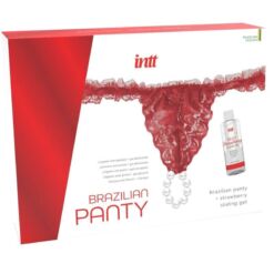 Comprar INTT RELEASES - PANTY BRASILEÑO ROJA CON PERLAS Y GEL LUBRICANTE 50 ML al mejor precio - Envíos Discretos