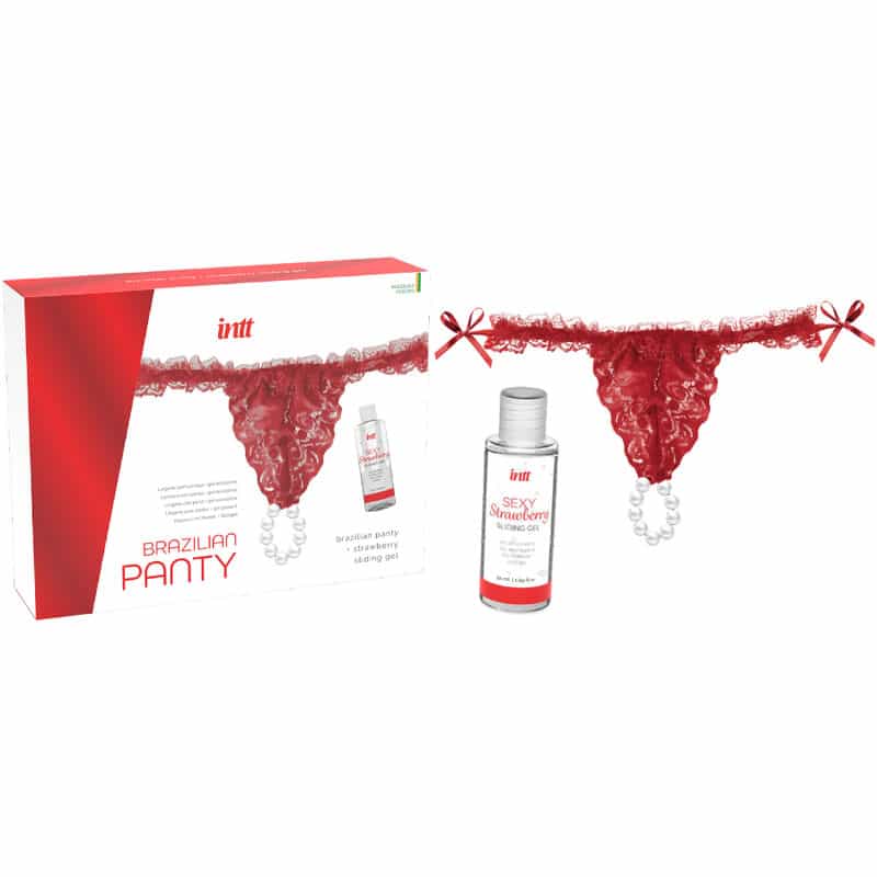 INTT RELEASES - PANTY BRASILEÑO ROJA CON PERLAS Y GEL LUBRICANTE 50 ML - piKanteo | Despierta tu lado más piKante Comprar INTT RELEASES - PANTY BRASILEÑO ROJA CON PERLAS Y GEL LUBRICANTE 50 ML al mejor precio - Envíos Discretos