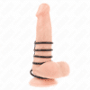 Comprar KINK - 5 ANILLOS PENE SILICONA 3.8 CM A 4.8 CM CONECTADOS POR CUERO al mejor precio - Envíos Discretos