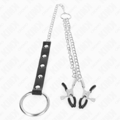 Comprar KINK - ANILLO PENE METAL CON CADENA Y PINZAS PARA PEZONES AJUSTABLE al mejor precio - Envíos Discretos